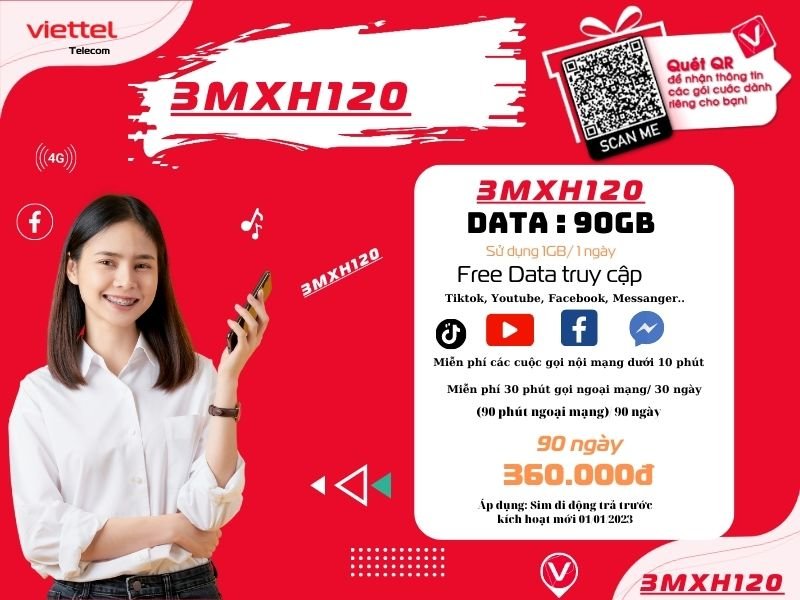 Gói 3MXH120 Viettel
