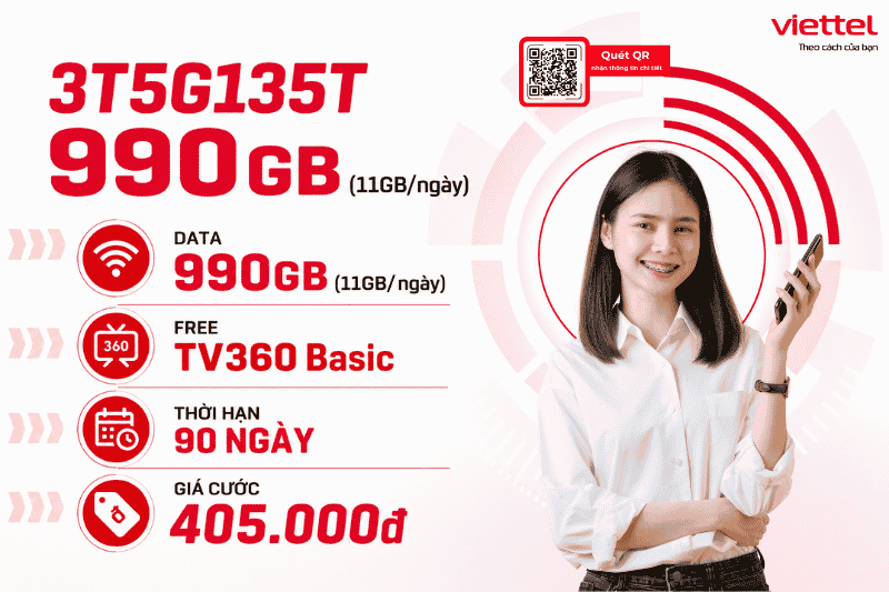 Gói 3T5G135T Viettel