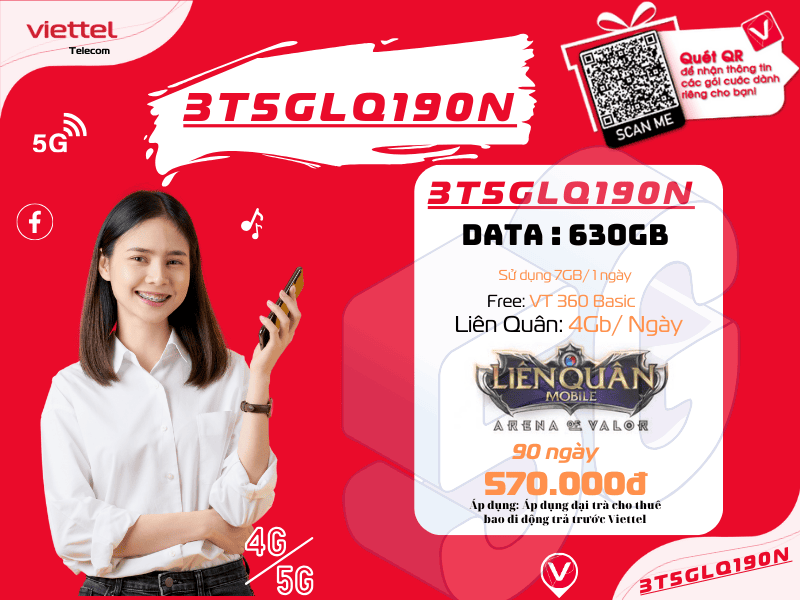 Gói 3T5GLQ190N Viettel