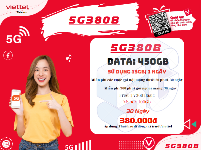 Gói 5G380B Viettel
