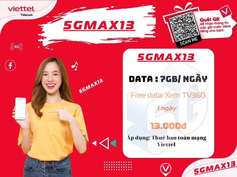 Gói 5GMAX13 Viettel