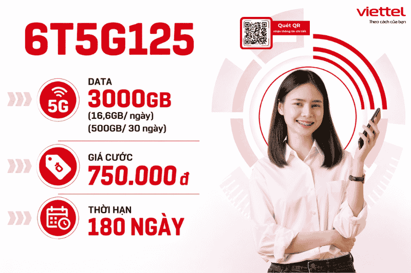 Gói 6T5G125 Viettel