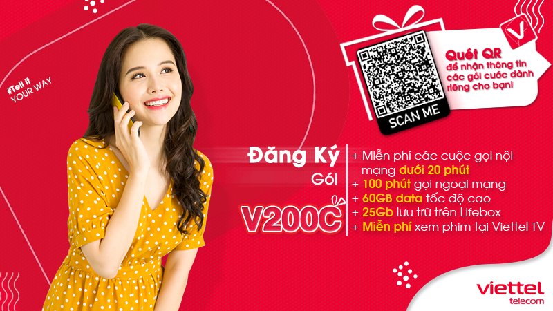Gói cước V200C Viettel 2021